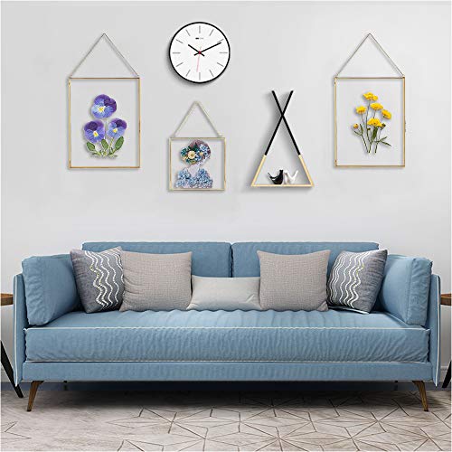 fujack Glass Frame for Dried Flowers, Glass Brass Photo Frame for Wall Hanging Decor Display DIY Pressed Flowers Plant Specimen Picture Frame Geometric Ornament 8x12 Inches - Image 2