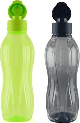 Tupperware زجاجة إيكو سعة 1 لتر فلاسک أخضر وأسود  - Image 1