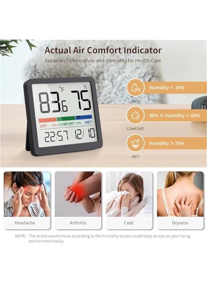HOOKOR Humidity Gauge Indoor Thermometer - Digital Indoor Humidity Sensor Room Thermometer with Temperature Humidity Monitor, Accurate Hygrometer Temp Meter for Home Greenhouse Wine Cellar  - Image 5