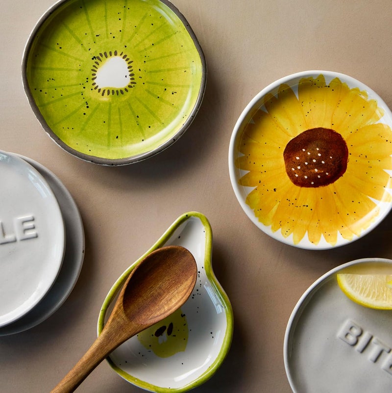 DEMDACO Decorative Serving Dining Dish Appetizer Plate 5 Inch Ceramic Stoneware Sunflower - Image 4