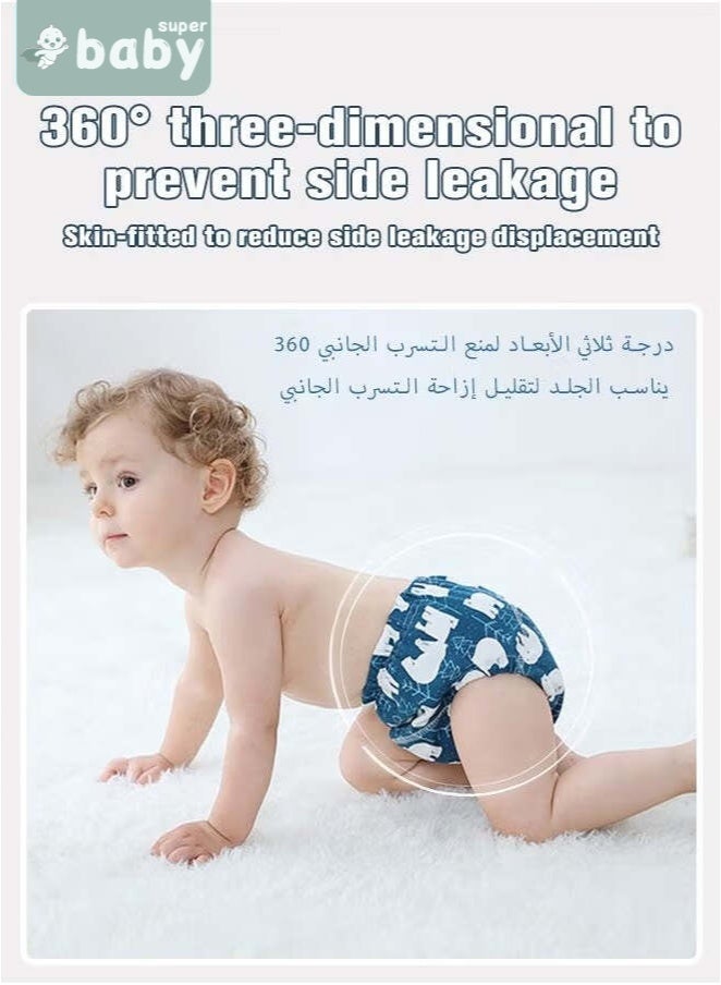 SuperBaby 4 Piece Potty Training Underwear, 6 Layers Breathable Cotton Absorbent Trainer Pants for Toddler Baby Boys Girls Waterproof - Image 5