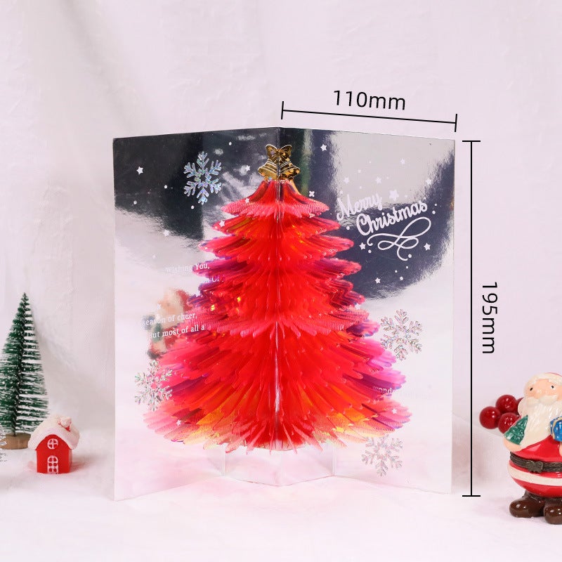 Christmas Greeting Cards, Sparkling Christmas Trees, Holiday Gifts For Friends, Blessing Messages, Three-Dimensional Cards, - Image 1