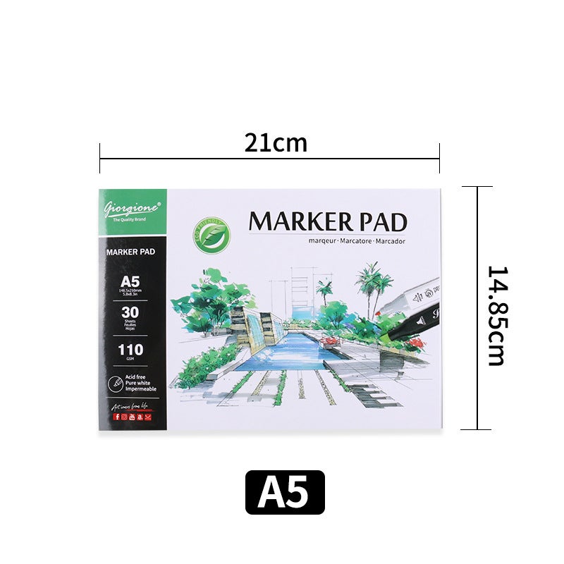 Giorgione 110g Mark Ben Marker Special Coloring A4 Ben Sketch Cross-border Sketch Paper Hand-painted Graffiti A5 Simplified Single-sided Sealing Mark Ben 