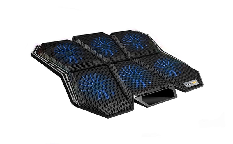 Cosmic Byte Meteoroid Laptop Cooling Pad with 6 Fan upto 17 inch laptops (Black/Blue) - Image 2