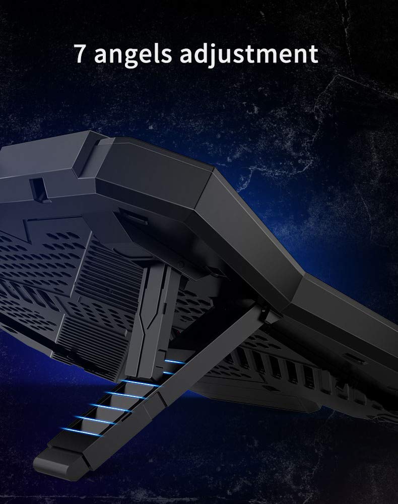 Cosmic Byte Meteoroid Laptop Cooling Pad with 6 Fan upto 17 inch laptops (Black/Blue) - Image 3