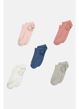 XOXO Women 5 Pairs Basic Ankle Socks, Multicolor  - Image 1