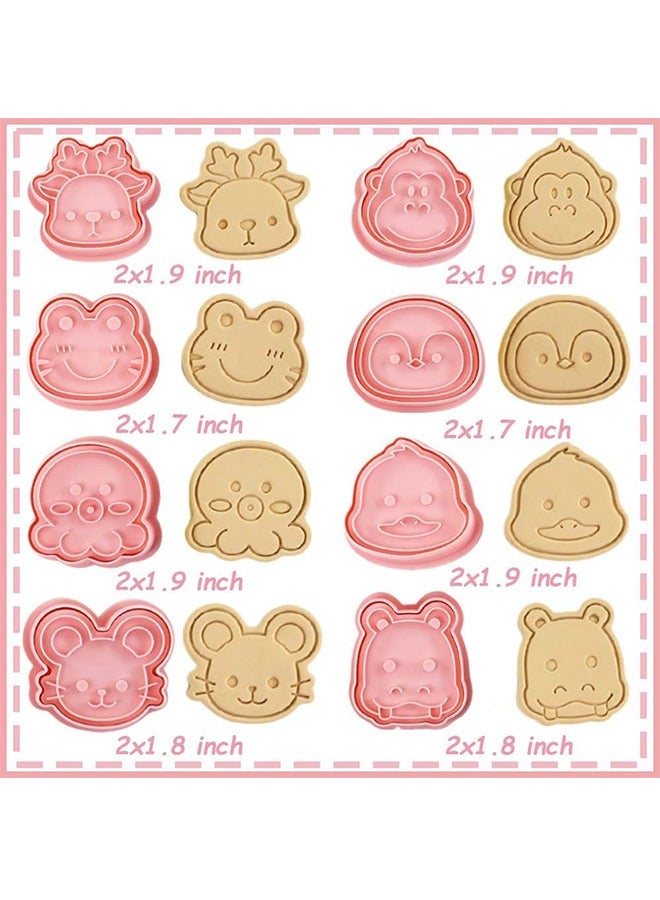 8 Mini Animal Cookie Cutters Set, 3D Raised Design Animal Embossing Stamps, 3D Embossing Cutters For Biscuit Fondant Cheese Baking, Children's Baking Set.  - Image 2