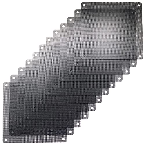 ThreeBulls 12 Pcs 120mm PVC Black PC Cooler Fan Dust Filter Dustproof Case Cover Computer Mesh - Image 1