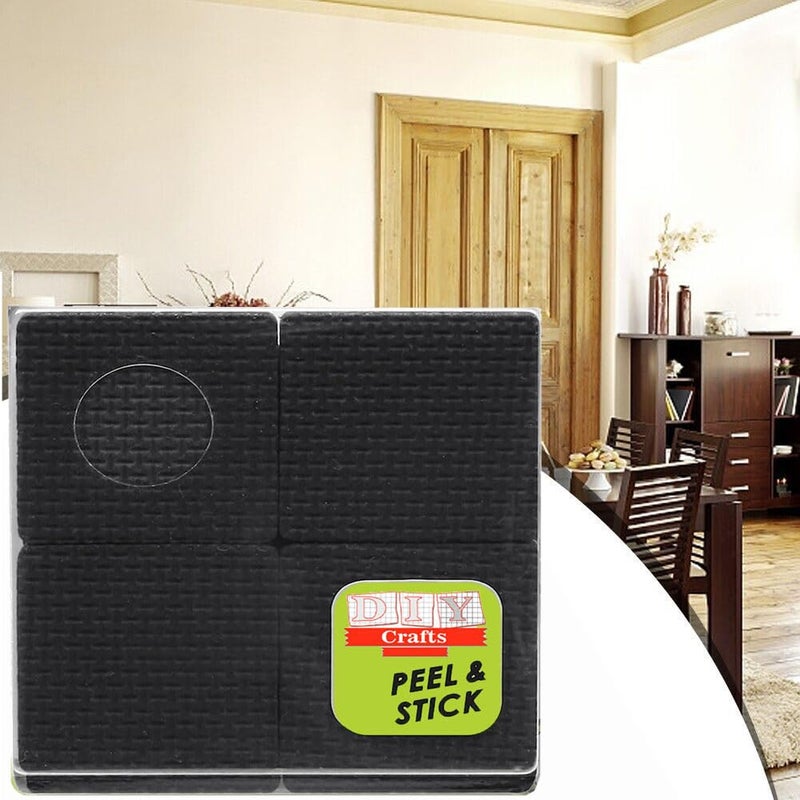 DIY Crafts DIY Crafts 4, 1-1/2 inch Square, 4 Pcs, 1-1/2 inch Square, Black Slip DIY Stick Non Slip Furniture Pads/Rubber Grips Self Adhesive Furniture Feet Floor Protectors, 1- (4, 1-1/2 inch Square)  - Image 1