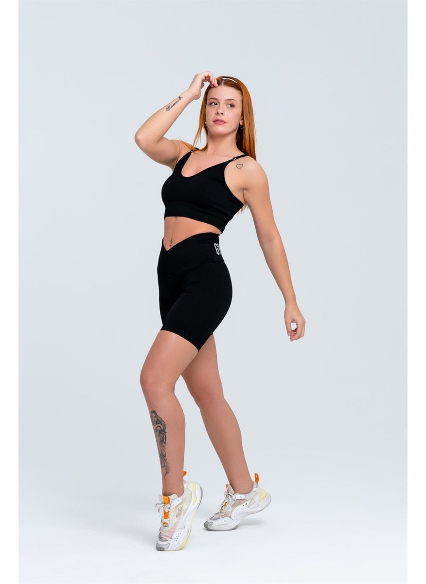 Gymwolves Women's Sports Shorts | Seamless Sports Shorts | Roving | Wrapped Model |  - Image 1