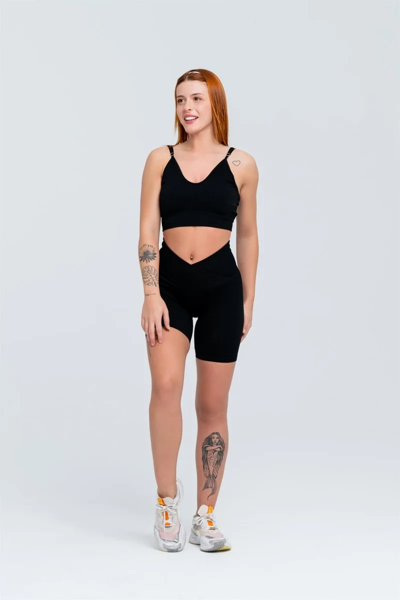 Gymwolves Women's Sports Shorts | Seamless Sports Shorts | Roving | Wrapped Model |