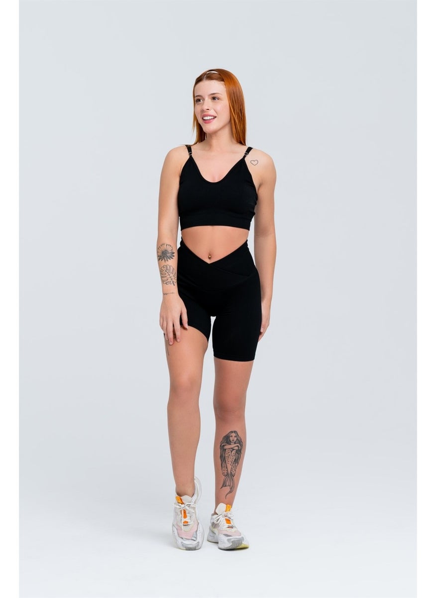 Gymwolves Women's Sports Shorts | Seamless Sports Shorts | Roving | Wrapped Model |  - Image 4