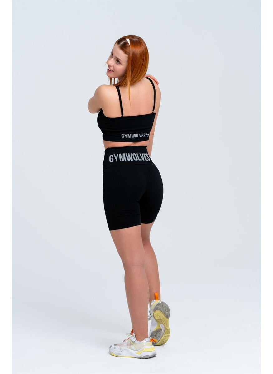 Gymwolves Women's Sports Shorts | Seamless Sports Shorts | Roving | Wrapped Model |  - Image 5