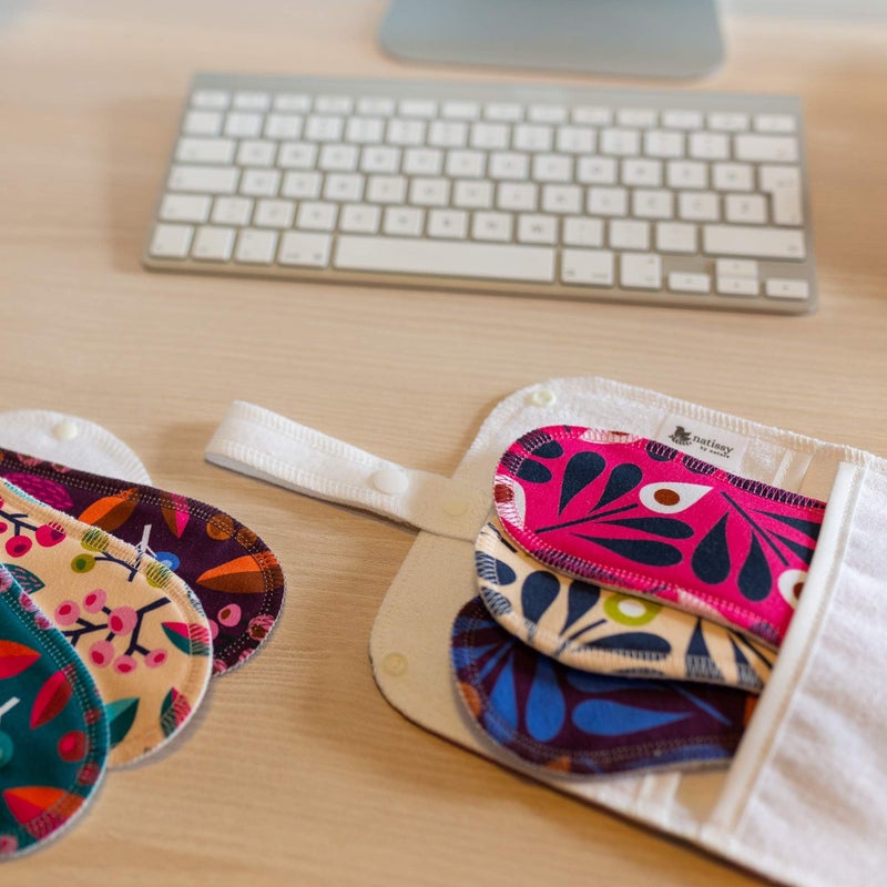 Natissy Wet Bag with Double Pocket; Keep The Fresh Pads on one Side, Used Ones on The Other; Perfect Storage for Reusable Sanitary Pantyliners, Menstrual Towels, Makeup Remover and Washable Nursing Pads - Image 3