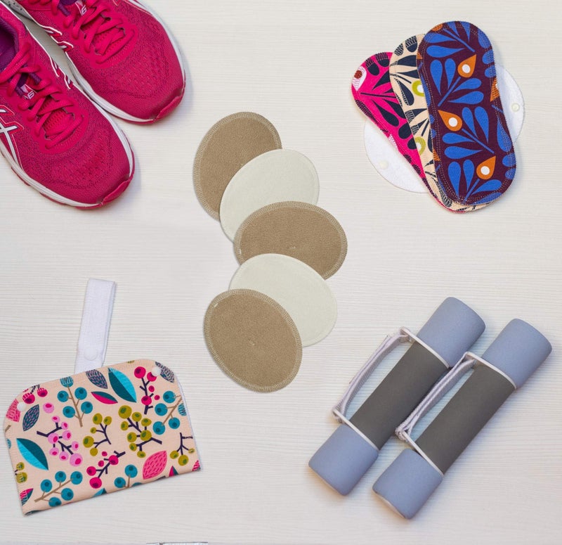 Natissy Wet Bag with Double Pocket; Keep The Fresh Pads on one Side, Used Ones on The Other; Perfect Storage for Reusable Sanitary Pantyliners, Menstrual Towels, Makeup Remover and Washable Nursing Pads - Image 2