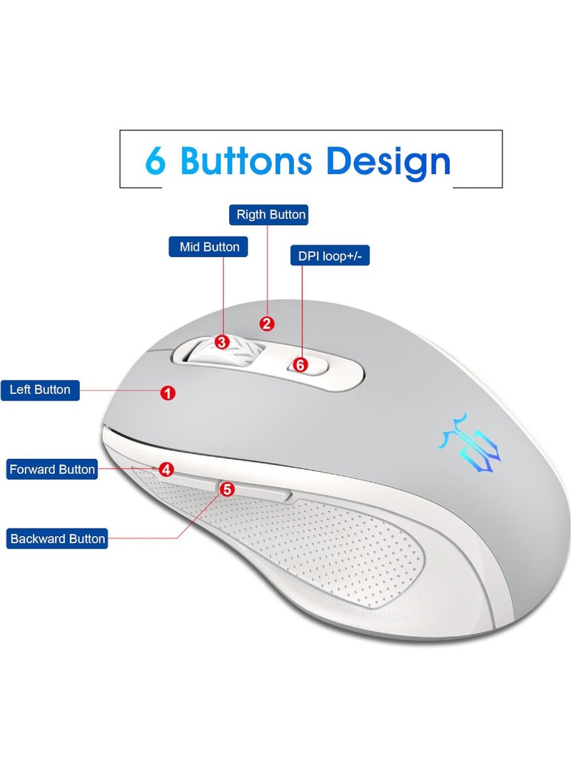 Arabic English 2.4G Wireless Gaming Keyboard and Mouse Combo Include Mini 60% Mechanical Feel RGB Backlit Keyboard Ergonomic Vertical Feel Small Wireless Mouse - Image 3