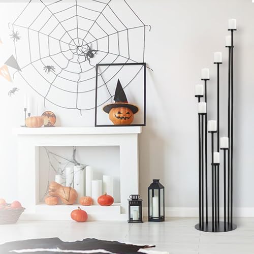 Fullvaseer Black 9 Arm Floor Candle Holder Candelabra for Home Decor, Weddings, Dinner Parties Formal Events - Image 4