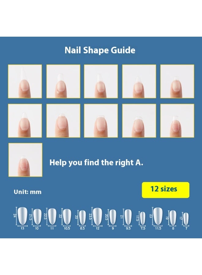 New wearable nail tips 240 pieces in a box, full-stick frosted wearable nail tips short oval, traceless and free of carving - Image 4