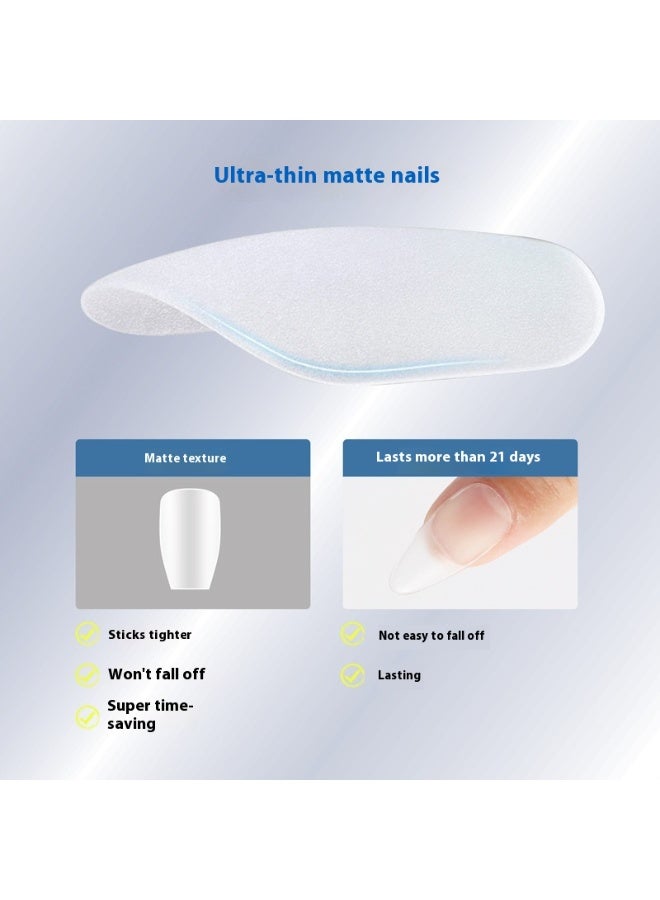 New wearable nail tips 240 pieces in a box, full-stick frosted wearable nail tips short oval, traceless and free of carving - Image 3