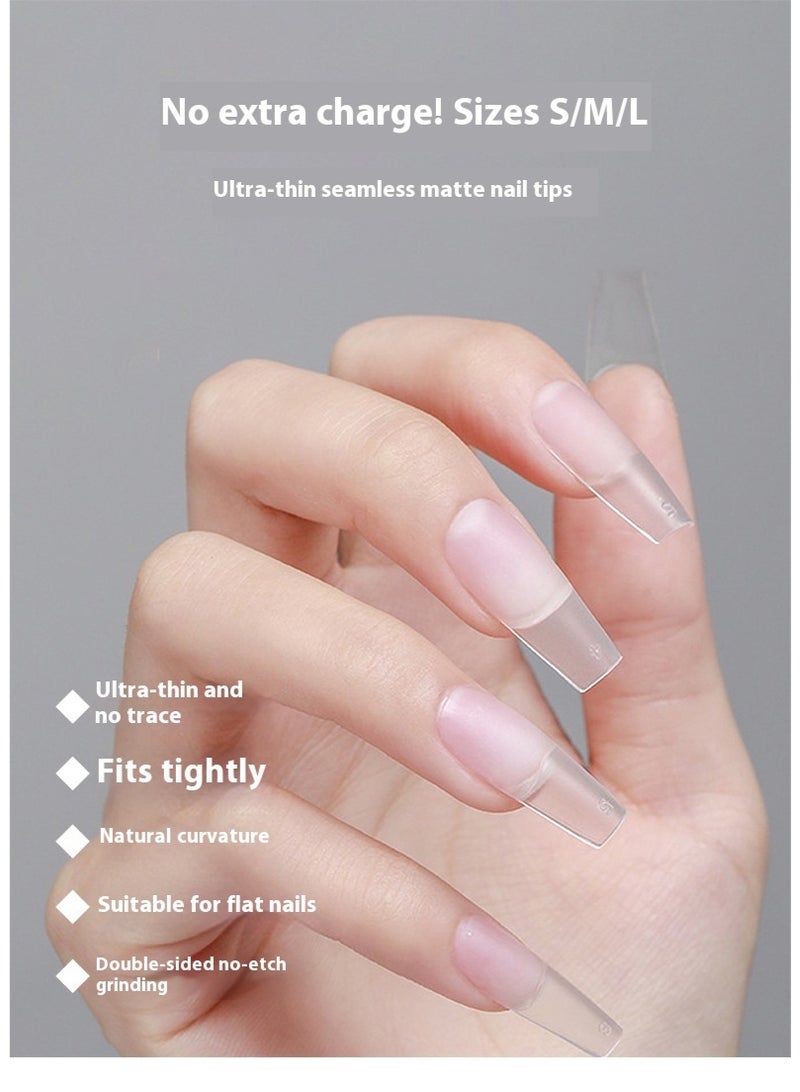 New wearable nail tips 240 pieces in a box, full-stick frosted wearable nail tips short oval, traceless and free of carving - Image 5