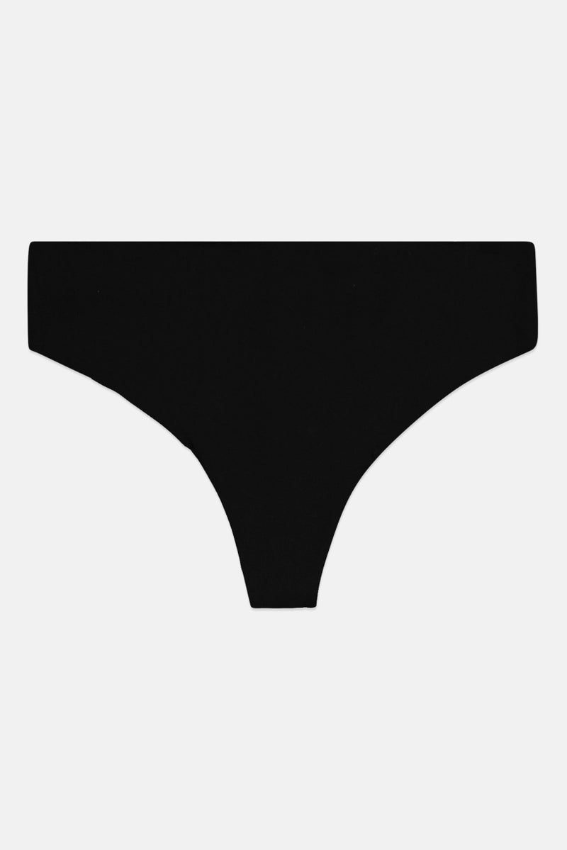 Alfani Women Plain Pull On Thong, Black - Image 1