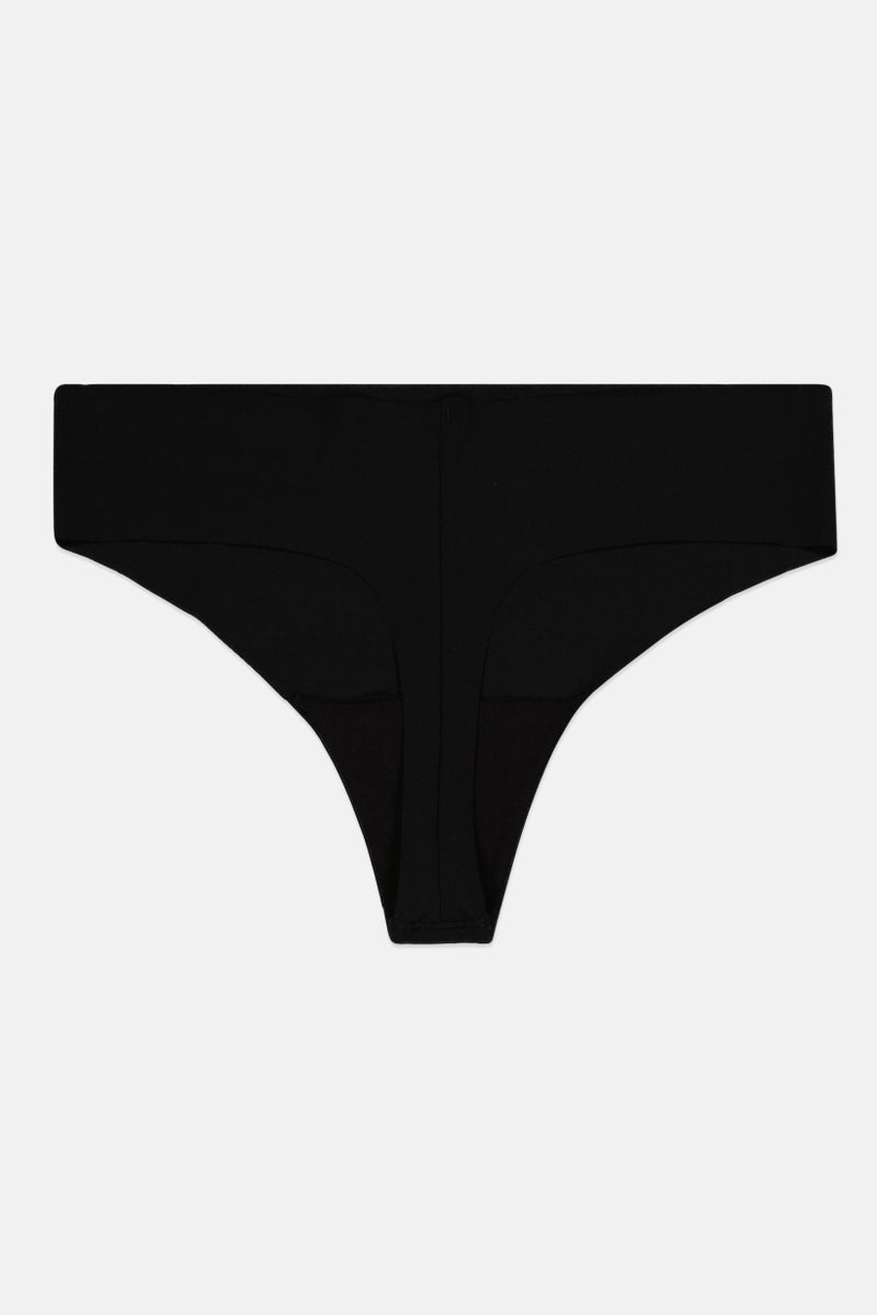 Alfani Women Plain Pull On Thong, Black - Image 2