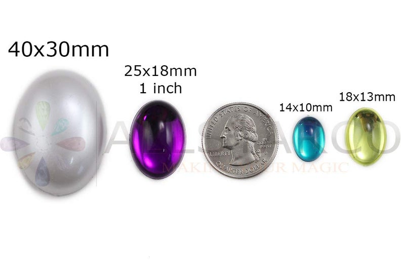Allstarco 18x13mm Green Emerald .MD Flat Back Acrylic Oval Cabochon Pro Grade - 25 Pieces - Image 4