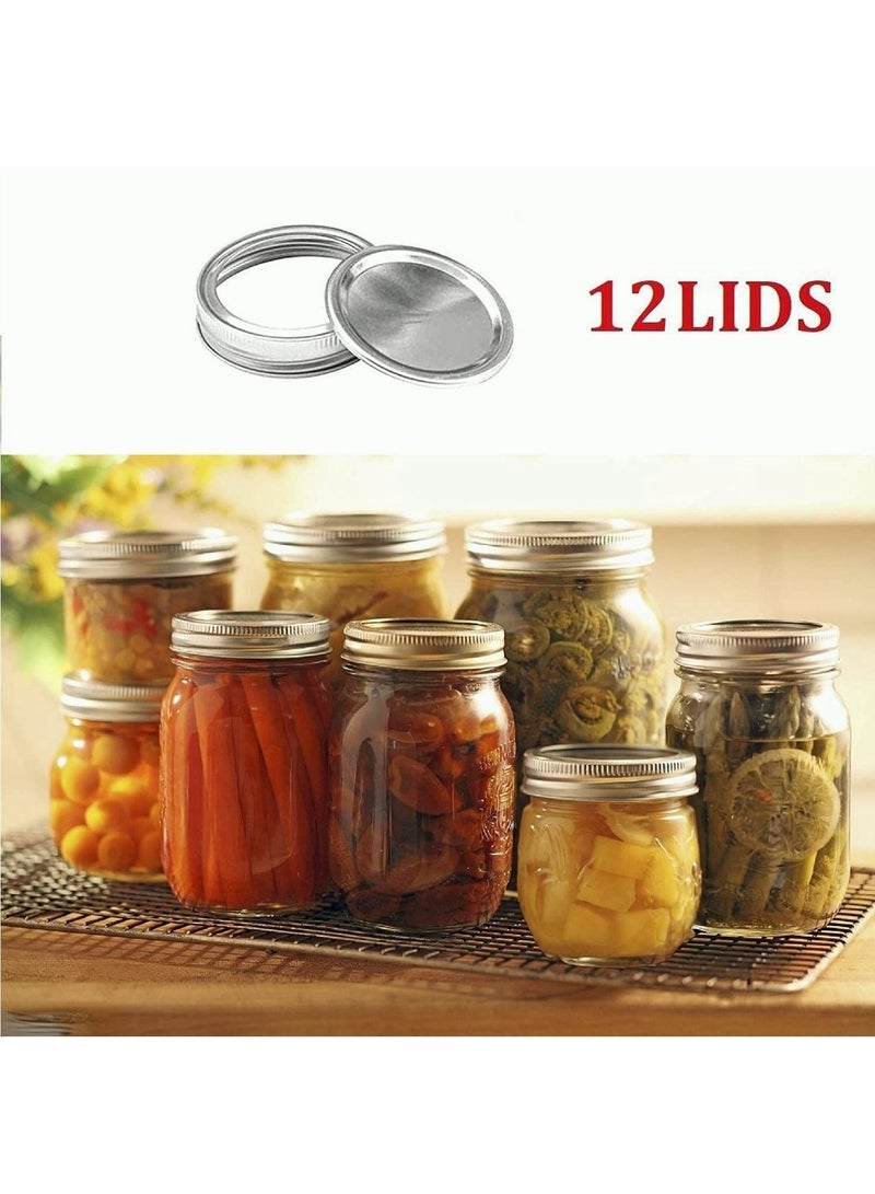 Lids for Jar Canning Lids, Food Grade Material, Split Type Leak Proof and Secure Caps, 12 Set - Image 3