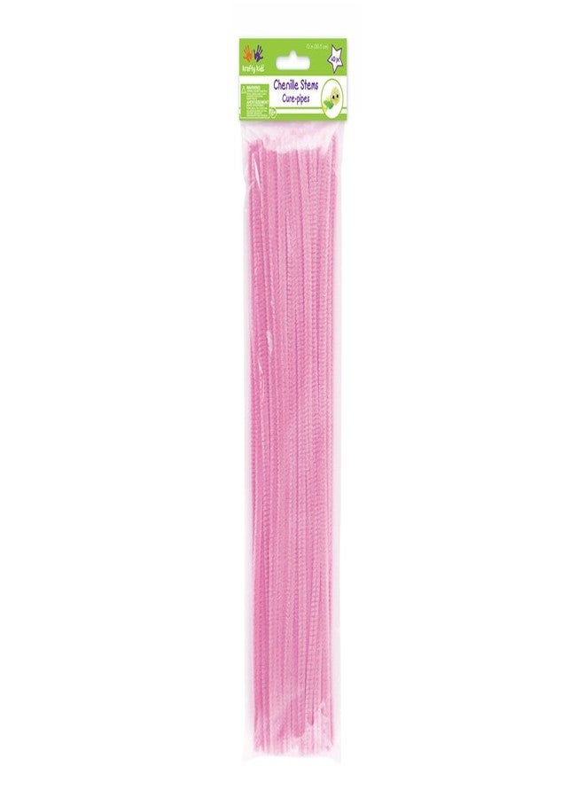 Multicraft Imports Krafty Kids Chenille Stems (40 Pack), 6mm by 12", Light Pink - Image 1