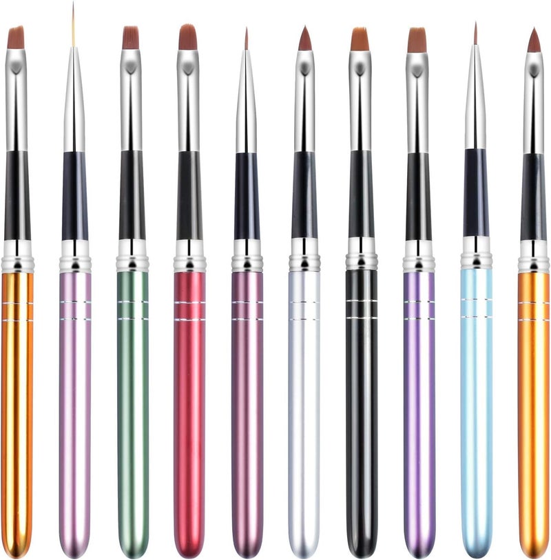 NAILWIND Nail Art Brushes 10 PCS Acrylic Nail Brushes UV Gel Painting Brush Pens Liner Brushs for Home Nail Salon DIY Manicure Acrylic Nail Art Design - Image 1