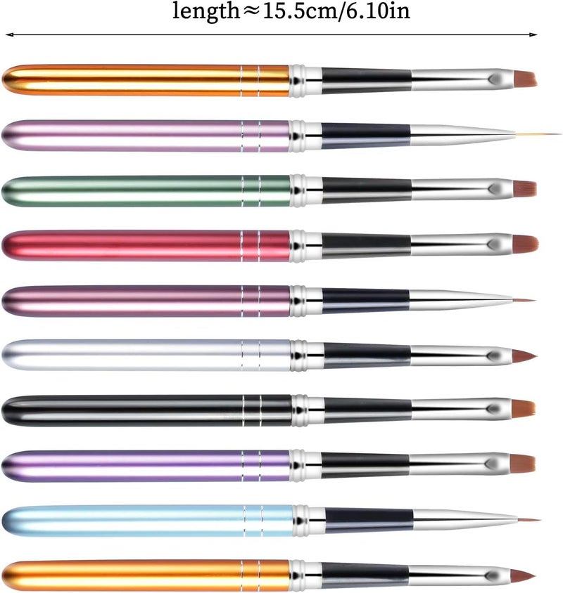 NAILWIND Nail Art Brushes 10 PCS Acrylic Nail Brushes UV Gel Painting Brush Pens Liner Brushs for Home Nail Salon DIY Manicure Acrylic Nail Art Design - Image 2