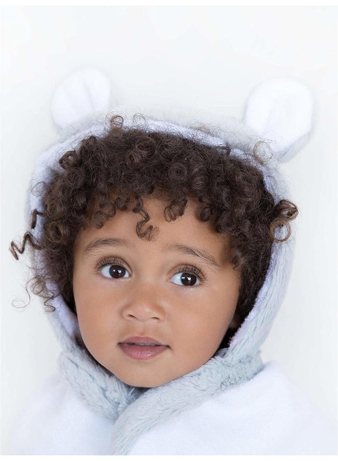 Little Giraffe Luxe Baby Towel with Ears, 24" x 41", Silver - Image 4