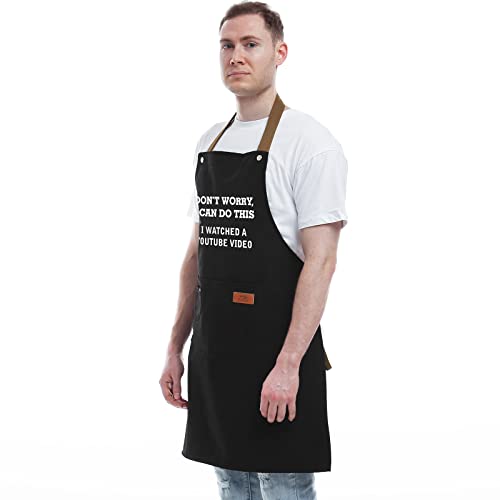 REHAVE Funny Gift for Men, Women, Dad, Anniversary, Christmas Gifts for Husband, Boyfriend, Brother, Uncle, Unique Birthday Grilling Gift, Father's Day Gifts from Daughter Son – BBQ Cooking Chef Apron - Image 5