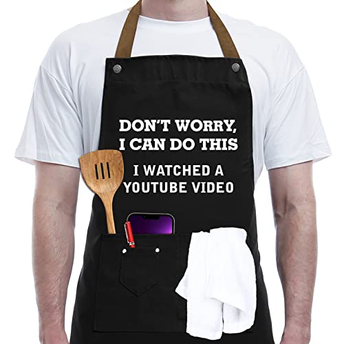 REHAVE Funny Gift for Men, Women, Dad, Anniversary, Christmas Gifts for Husband, Boyfriend, Brother, Uncle, Unique Birthday Grilling Gift, Father's Day Gifts from Daughter Son – BBQ Cooking Chef Apron - Image 1