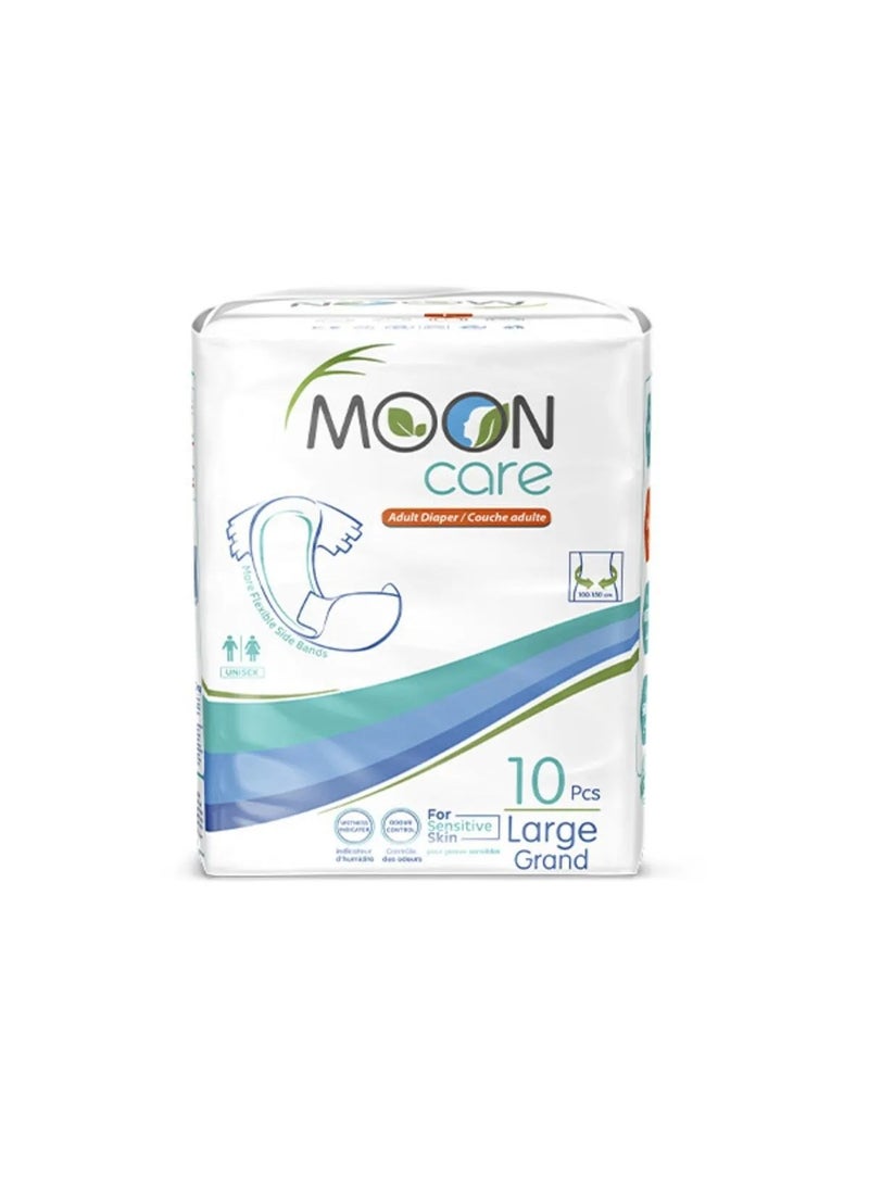 MOON Care Adult Diaper with Waistband - Large - 10 Pieces  - Image 1