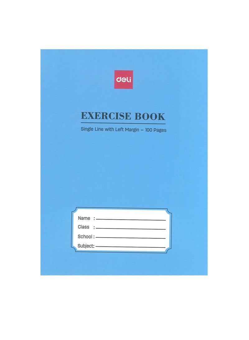 Deli دفتر ملاحظات مكون من 6 قطع بسطر واحد مع هامش أيسر، 100 صفحة - Image 2