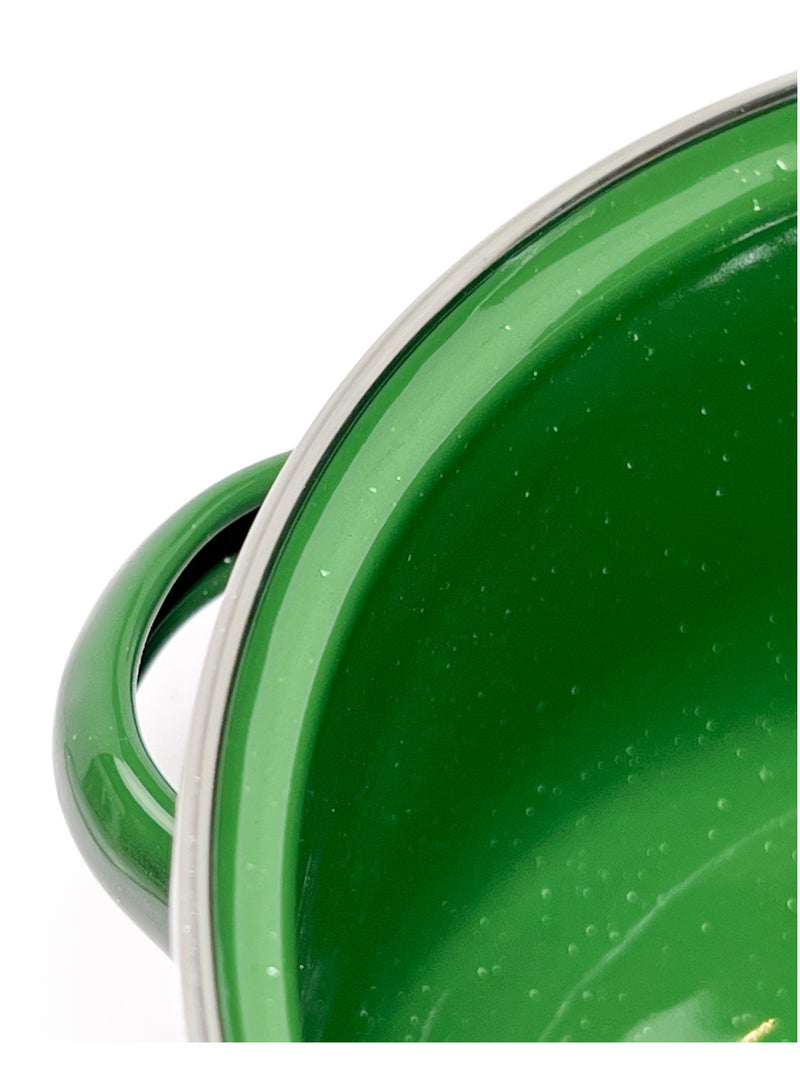 HTH Set of 5 Enamel Cookware Pots with Lid Set Non Stick Coating with Stainless Steel Welt & Dual Handle Non Stick Enamel Dutch Oven for Bread Baking Cooking Soup Dutch Oven  - Image 5