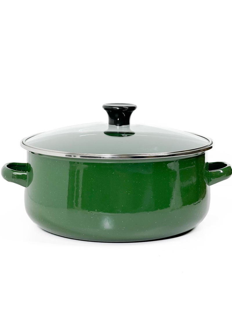 HTH Set of 5 Enamel Cookware Pots with Lid Set Non Stick Coating with Stainless Steel Welt & Dual Handle Non Stick Enamel Dutch Oven for Bread Baking Cooking Soup Dutch Oven  - Image 2