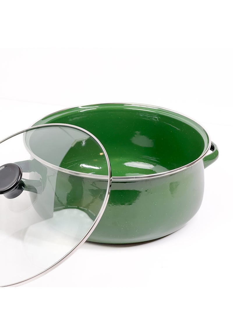 HTH Set of 5 Enamel Cookware Pots with Lid Set Non Stick Coating with Stainless Steel Welt & Dual Handle Non Stick Enamel Dutch Oven for Bread Baking Cooking Soup Dutch Oven  - Image 4