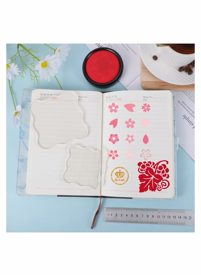 SYOSI - 3 Piece Stamp Block Set, SYOSI Transparent Seal, Clear Stamp Block with Grid Acrylic Block for Silicone Stamp Scrapbooking Photo Album, DIY Crafts Ornaments - Image 1
