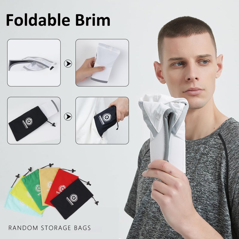 GADIEMKENSD Sport Hat 50+ UPF Inhibit UV Lightweight Baseball Cap Quick Drying Reflective Foldable Cap Water Repellency with Mesh Race Suitable for Men Woman Running Outdoor Activity Cap Dark Gray - Image 5