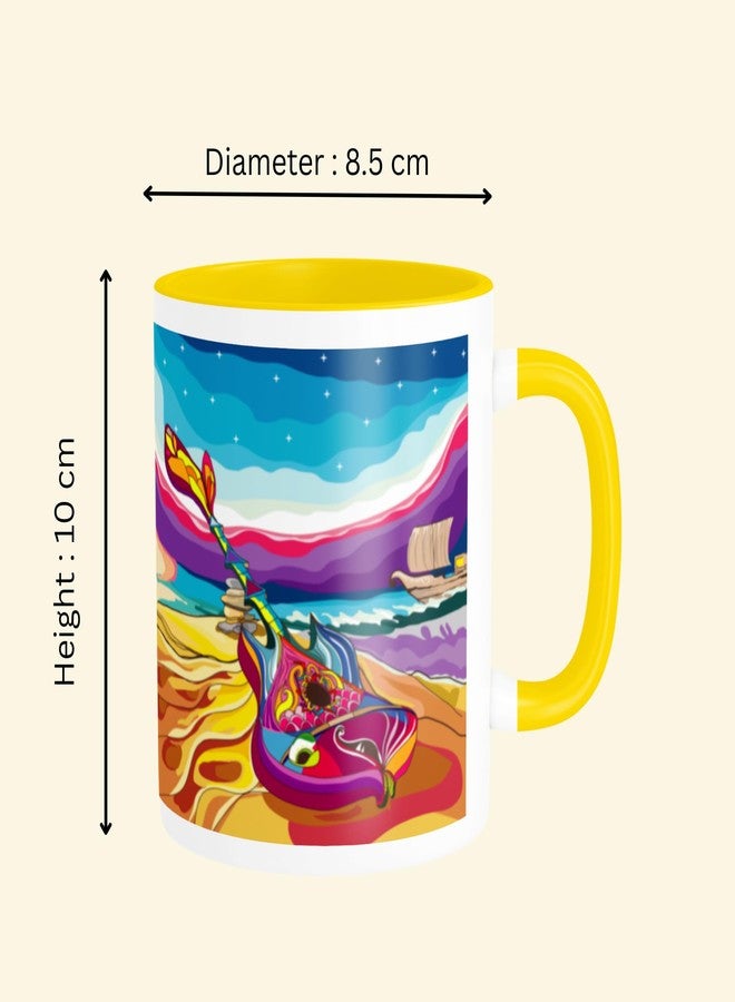 PAINTZSTORIES كوب قهوة سيراميك فني من PAINTZSTORIES بتصميم ألحان متناغمة، مطبوع رقميًا من قبل فنانين عالميين | كوب سيراميك متين للقهوة والشاي والمشروبات الباردة | كوب مطبوع كهدية عيد ميلاد | 350 مل - Image 2