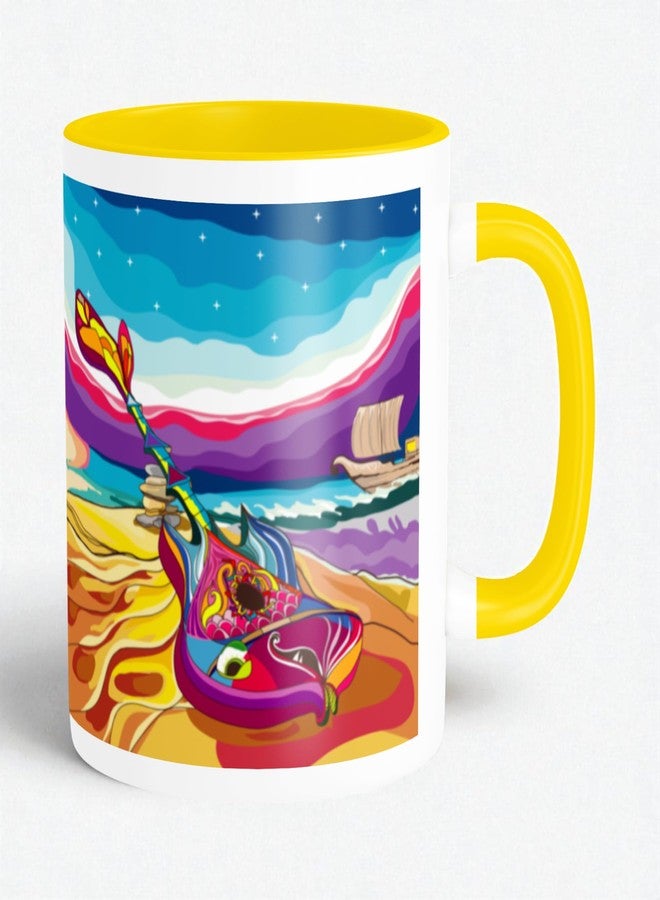 PAINTZSTORIES كوب قهوة سيراميك فني من PAINTZSTORIES بتصميم ألحان متناغمة، مطبوع رقميًا من قبل فنانين عالميين | كوب سيراميك متين للقهوة والشاي والمشروبات الباردة | كوب مطبوع كهدية عيد ميلاد | 350 مل - Image 1