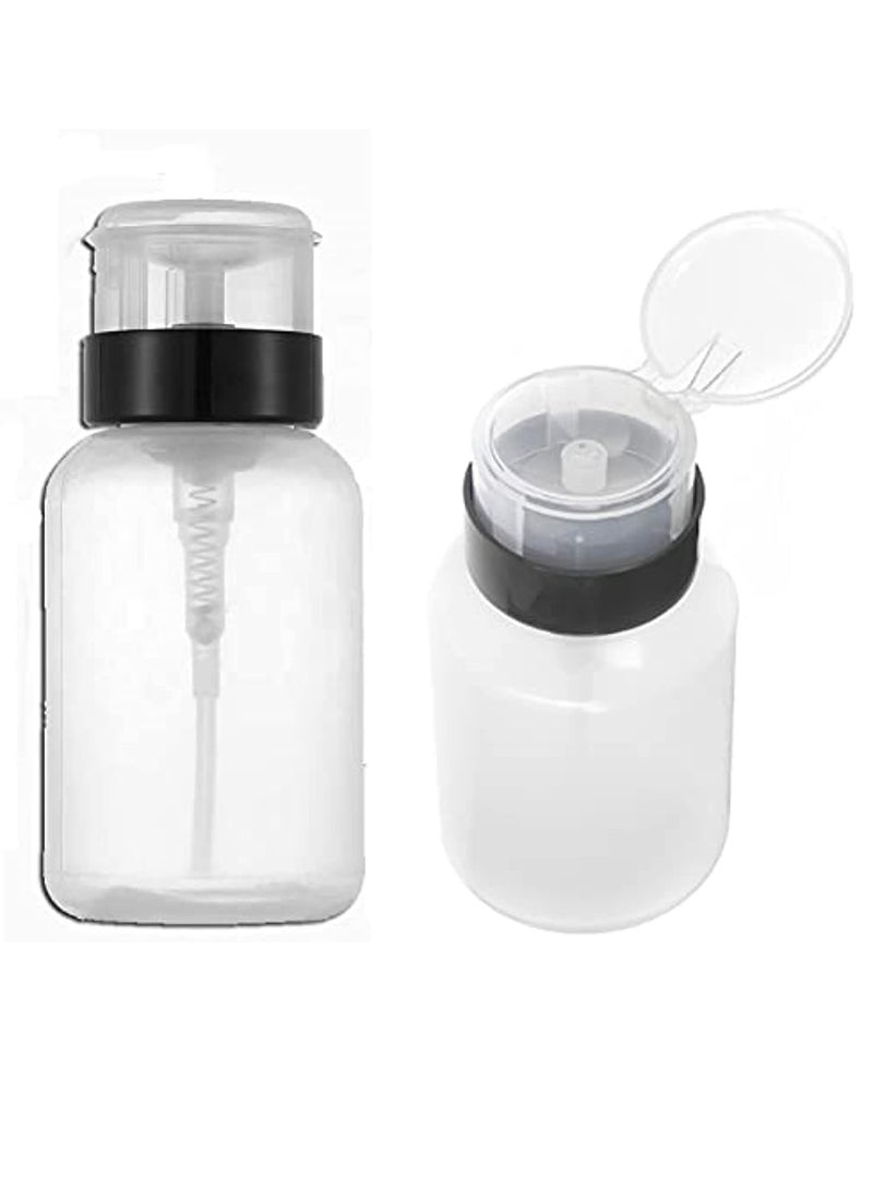 Oasisgalore 2 Pieces 200ml Empty Lockable Pump Dispenser Bottle for Makeup Remover - Clear.  - Image 1