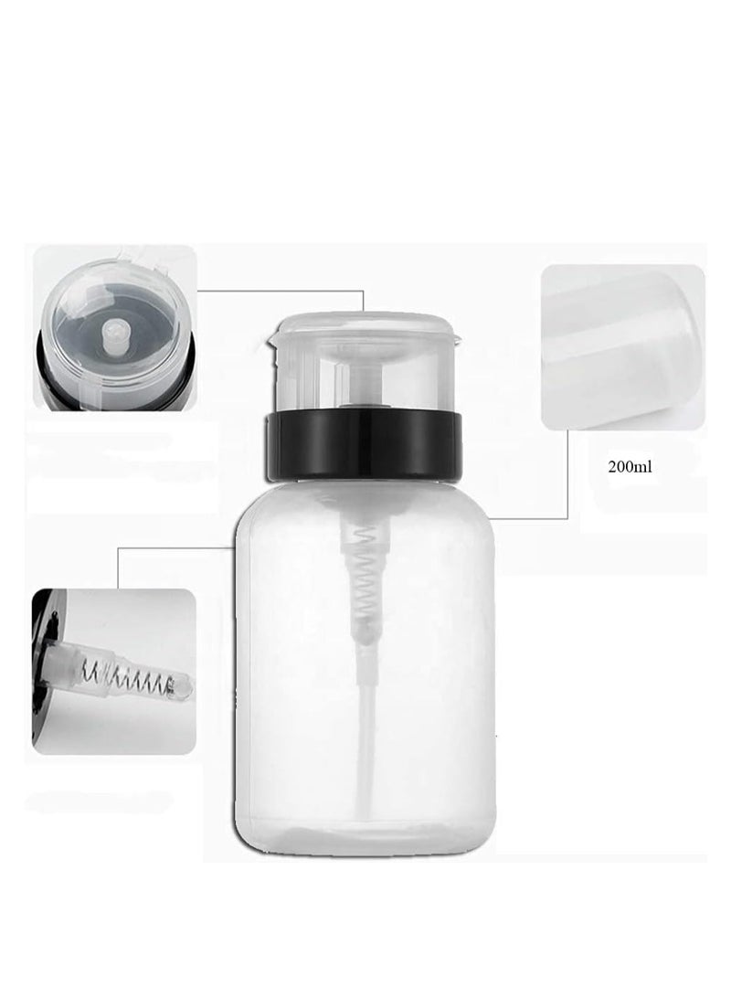 Oasisgalore 2 Pieces 200ml Empty Lockable Pump Dispenser Bottle for Makeup Remover - Clear.  - Image 2