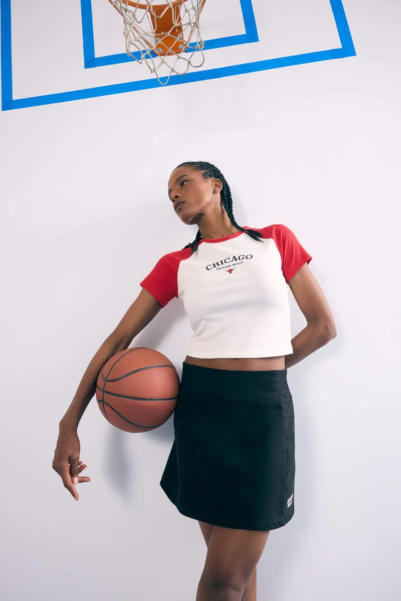 ديفاكتو DeFactoFit NBA Chicago Bulls Slim Fit Sports Corduroy T-Shirt
