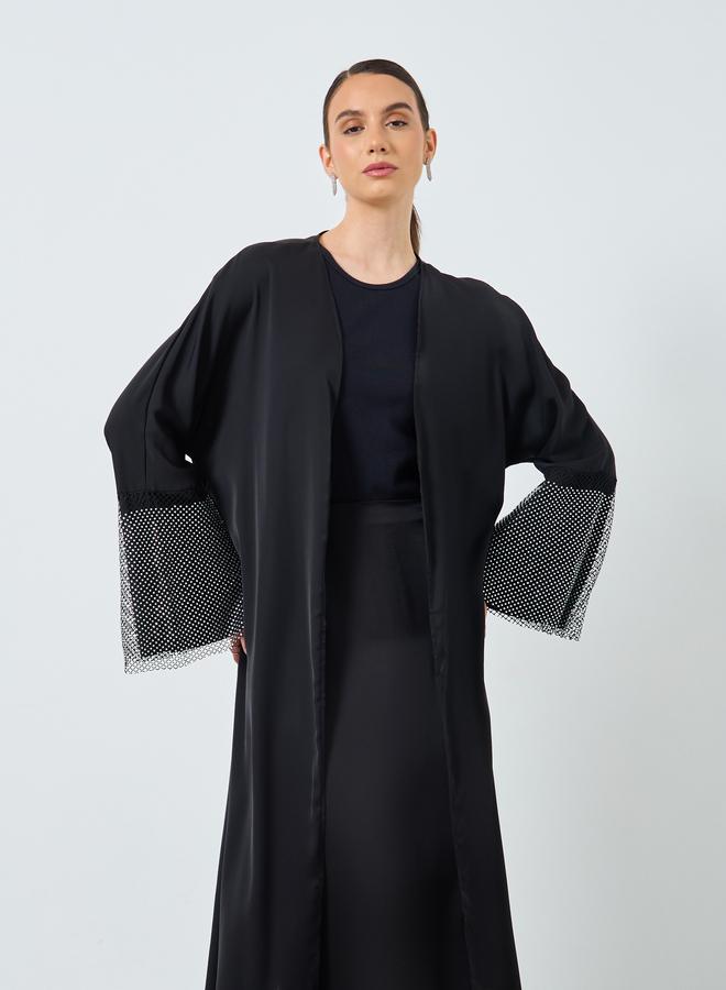 تايك تو عباية مفتوحة بأكمام شبكية مزدوجة - Image 3