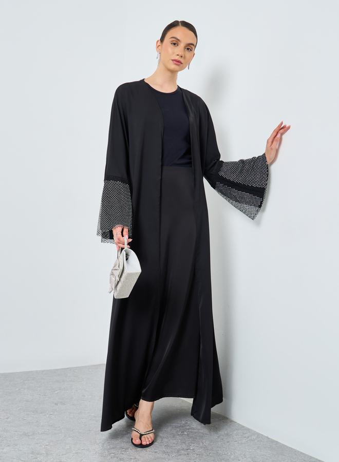 تايك تو عباية مفتوحة بأكمام شبكية مزدوجة - Image 1