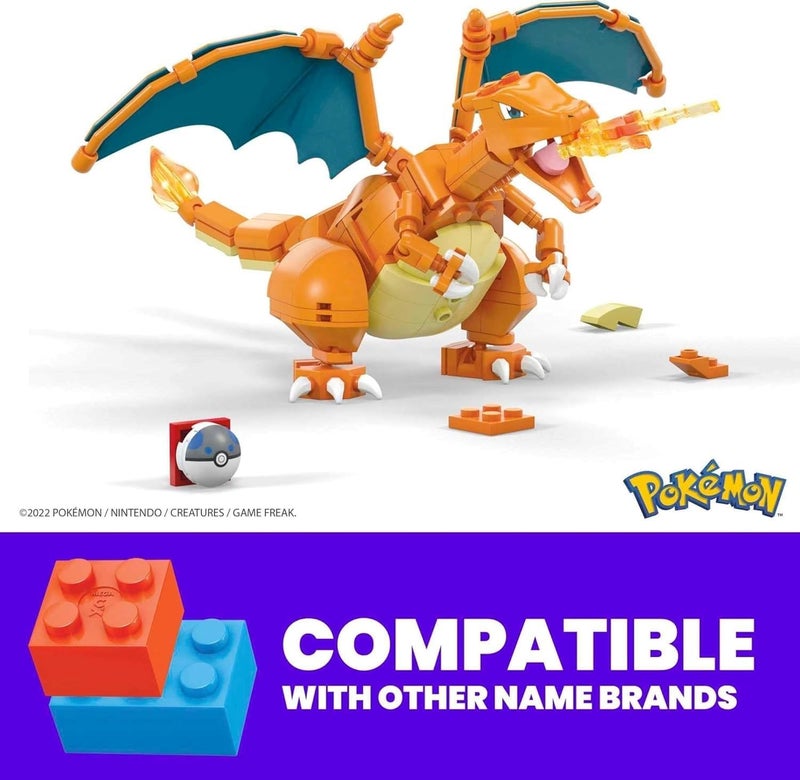 Mega Brands MEGA Pokémon Building Toys Set Charizard with 222 Pieces, Articulated and Poseable, 4 Inches Tall, for Kids - Image 5