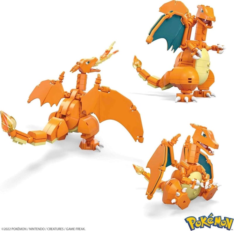 Mega Brands MEGA Pokémon Building Toys Set Charizard with 222 Pieces, Articulated and Poseable, 4 Inches Tall, for Kids - Image 3